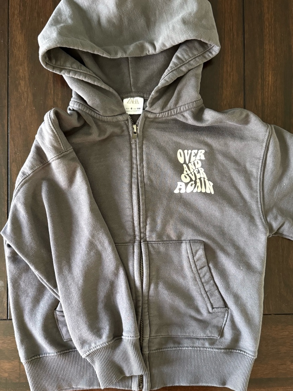 Zara- grey zip up hoodie -5T